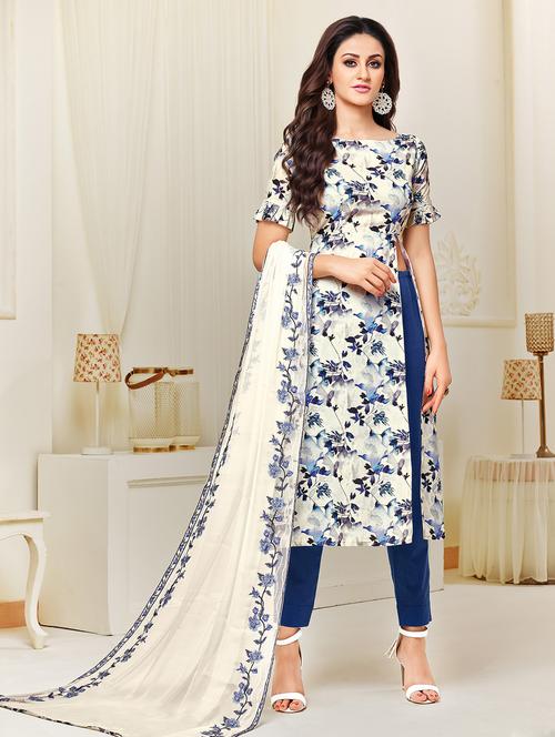 floral printed unstitched suit set - 16719462 - Standard Image - 1