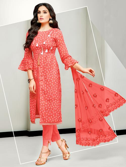 floral printed unstitched suit set - 16719470 - Standard Image - 1