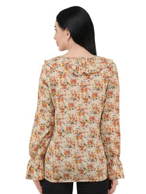 ruffle detail floral top - 16719479 - Standard Image - 4