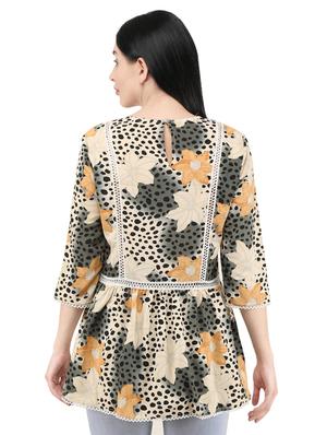 round neck lace detail top - 16719487 - Standard Image - 4