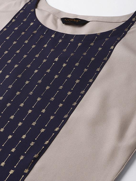 color block straight kurta - 16719823 - Zoom Image - 4