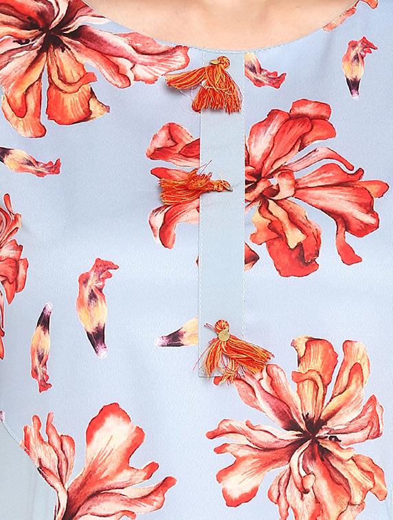 floral a-line kurta - 16719847 - Zoom Image - 4