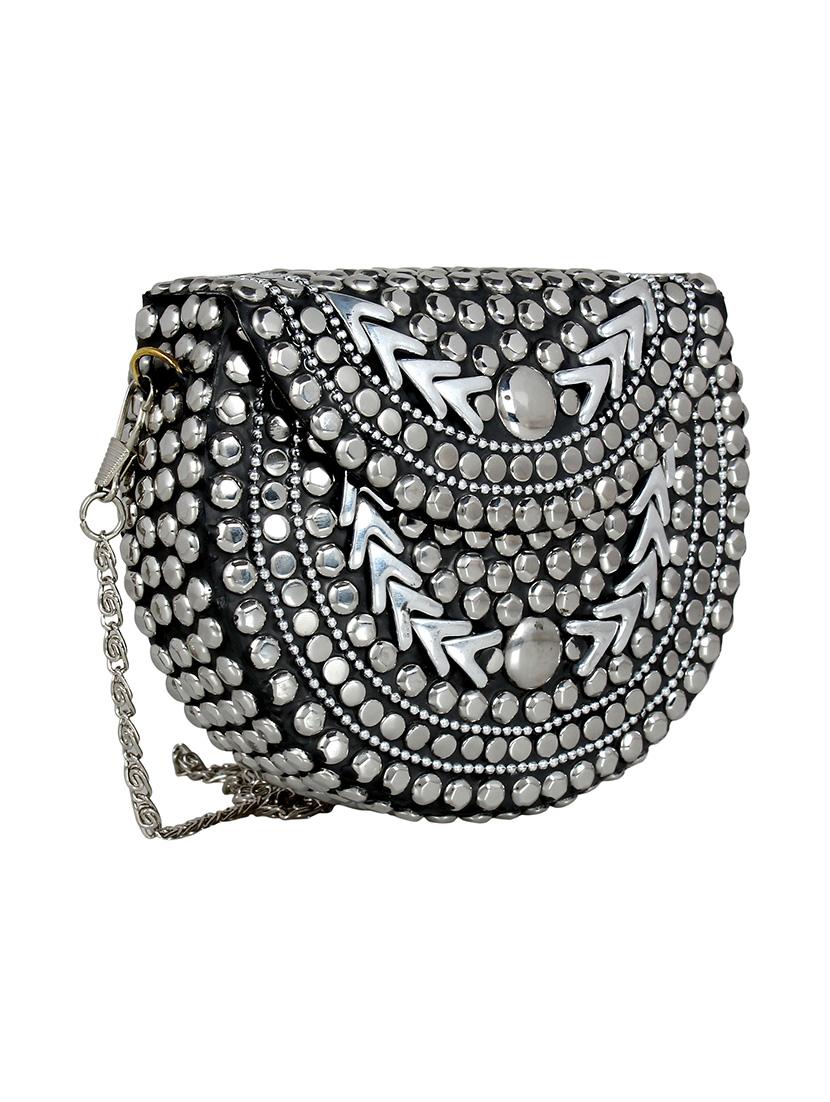 silver metal box clutch - 16720462 - Zoom Image - 4