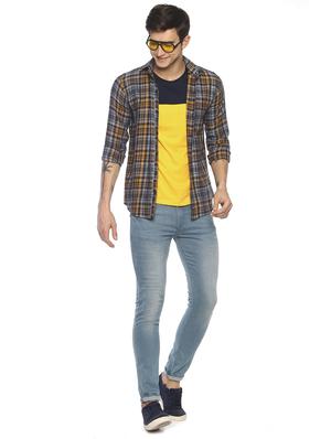 navy blue checkered casual shirt - 16721135 - Standard Image - 4