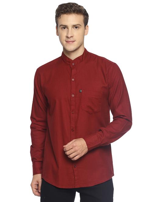 red self design casual shirt - 16721173 - Standard Image - 1