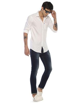white solid casual shirt - 16721187 - Standard Image - 4