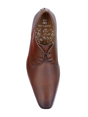 tan leather lace-up derbys - 16721221 - Standard Image - 4
