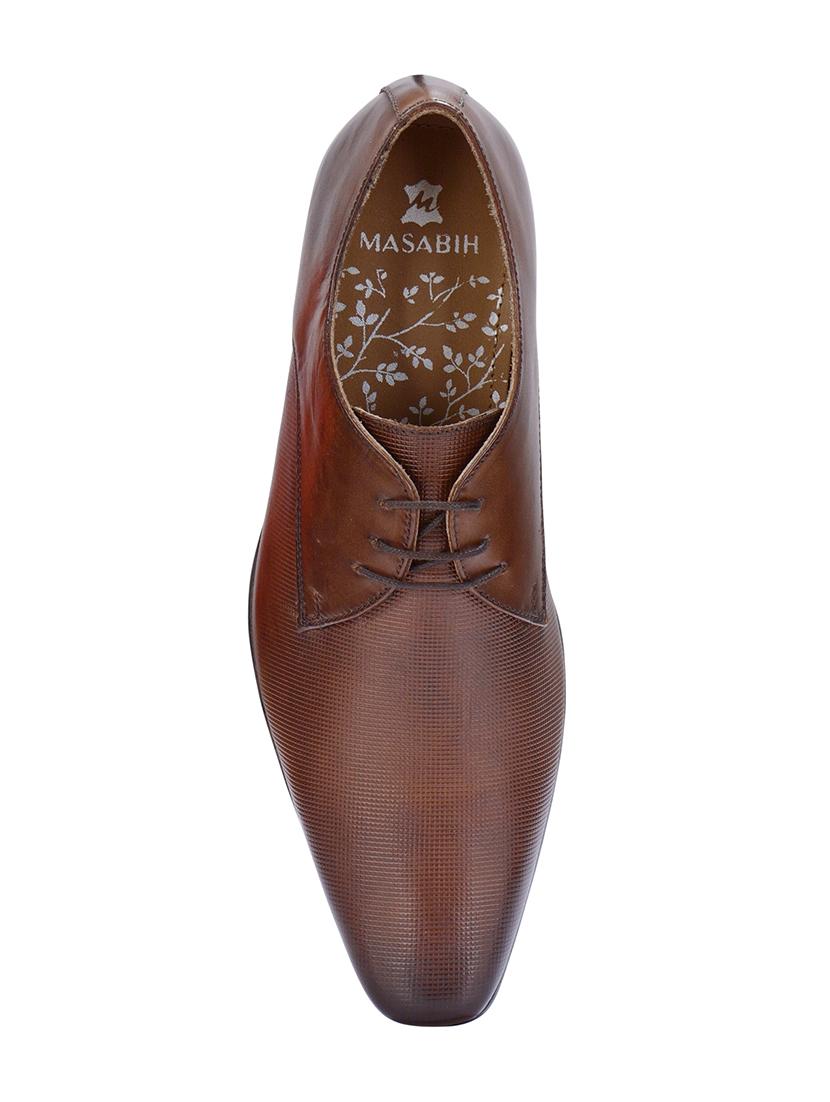 tan leather lace-up derbys - 16721221 - Zoom Image - 4