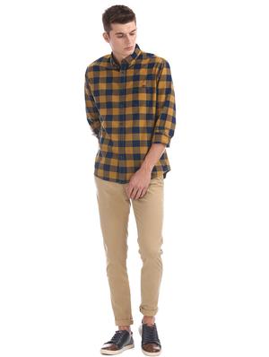 yellow checkered casual shirt - 16721312 - Standard Image - 4