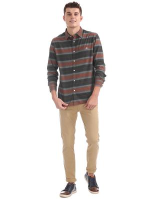grey striped casual shirt - 16721328 - Standard Image - 4
