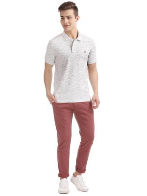 white melange polo t-shirt - 16721346 - Standard Image - 4