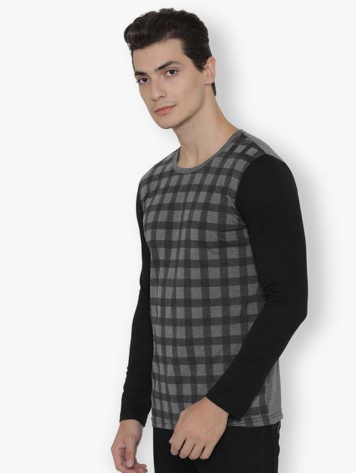 grey checkered t-shirt - 16721588 - Standard Image - 1