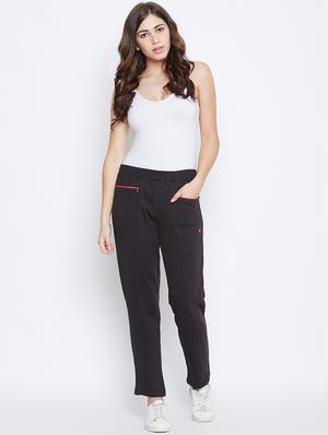 high rise solid track pant - 16721863 - Standard Image - 4