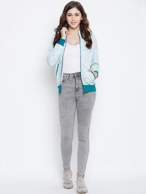 mandarin neck melange jacket - 16721864 - Standard Image - 4