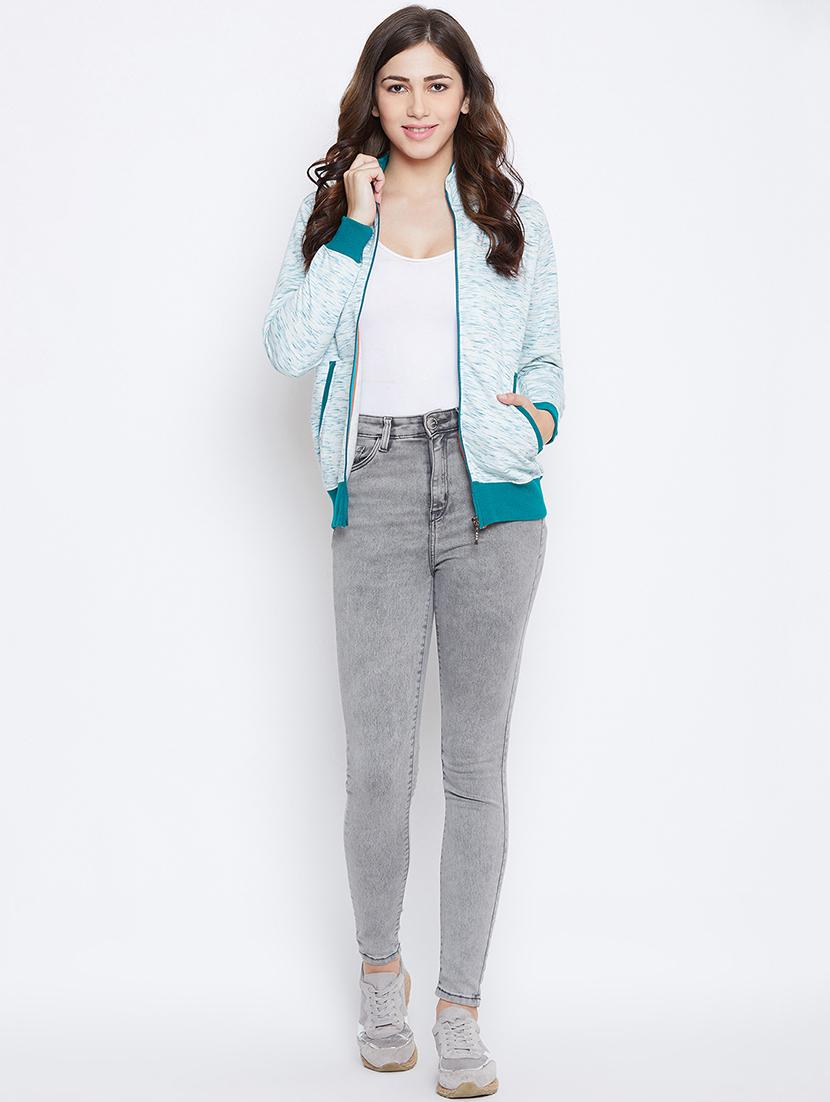 mandarin neck melange jacket - 16721864 - Zoom Image - 4
