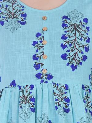 printed flared ethnic dress - 16723085 - Standard Image - 4