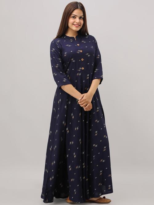 printed anarkali ethnic dress - 16723123 - Standard Image - 1