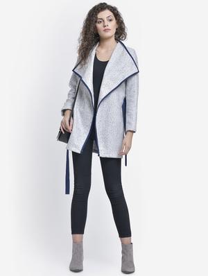 tie front water fall coat - 16724106 - Standard Image - 4