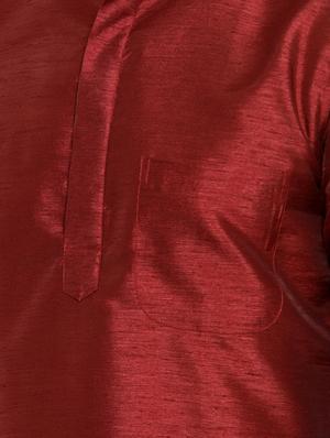red dupion long kurta - 16724119 - Standard Image - 4