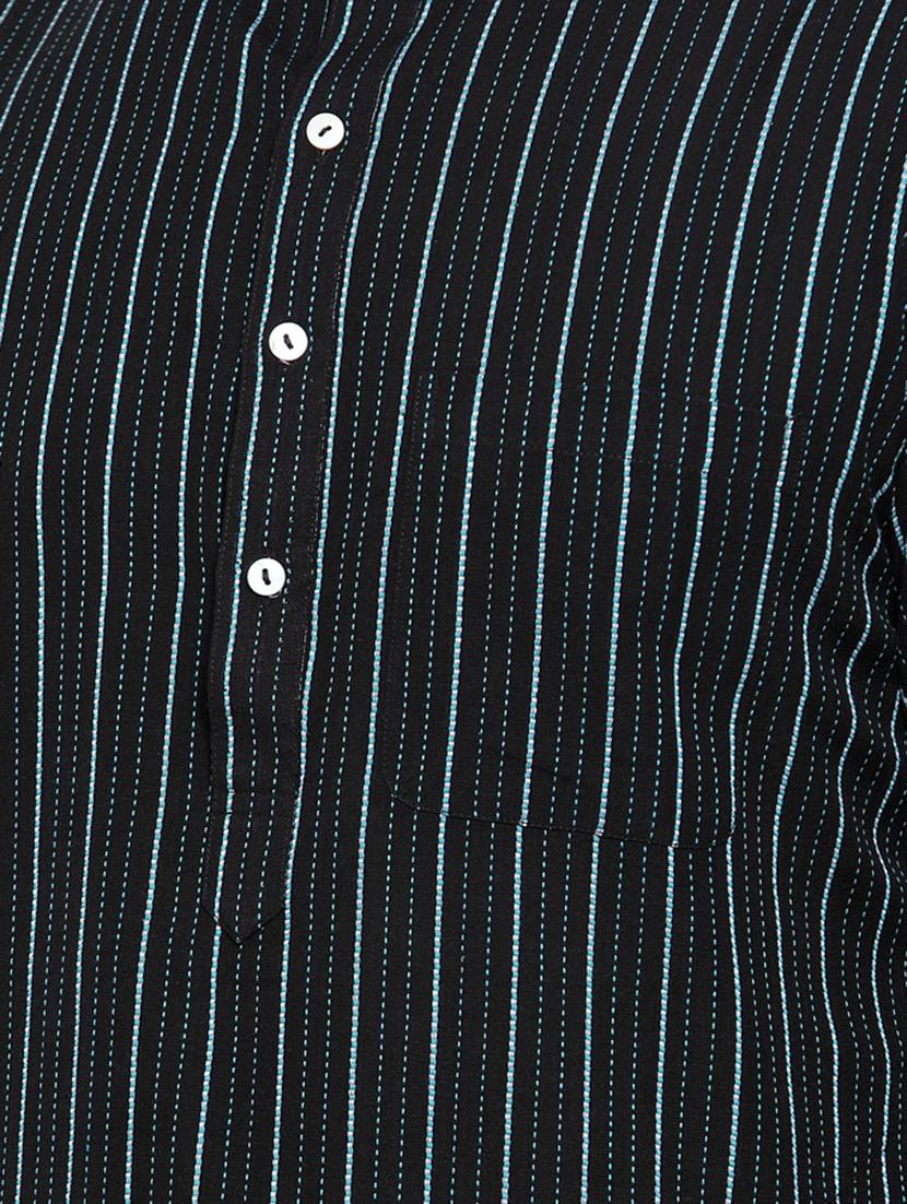 black striped long kurta - 16724125 - Zoom Image - 4