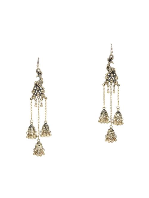 gold metal jhumka earring - 16724734 - Standard Image - 1