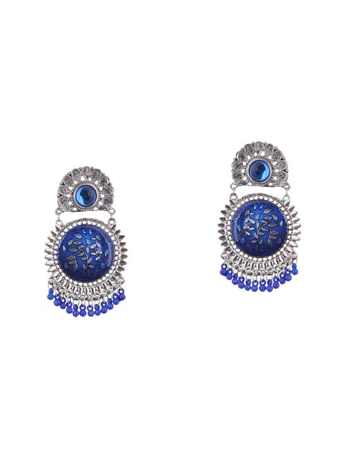blue metal jhumka earring - 16724746 - Standard Image - 1