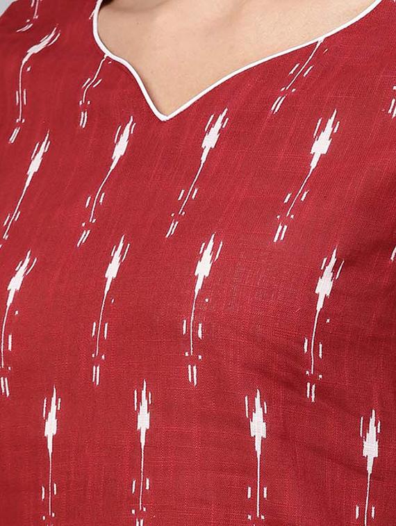 ikat straight kurta - 16725967 - Zoom Image - 4