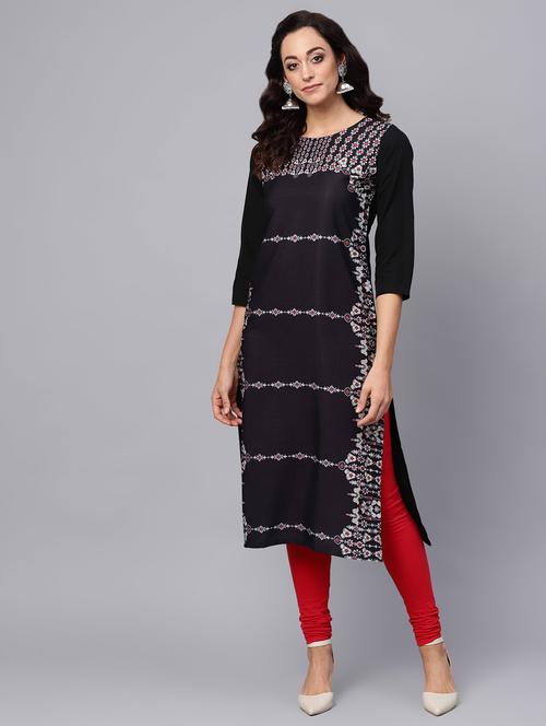 printed straight kurta - 16725975 - Standard Image - 1