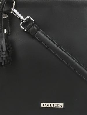 black leatherette regular handbag - 16726150 - Standard Image - 4