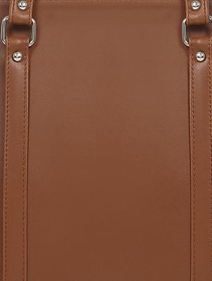 brown leatherette regular handbag - 16726166 - Standard Image - 4
