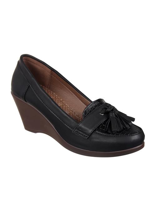 black slip on wedges - 16726436 - Standard Image - 1