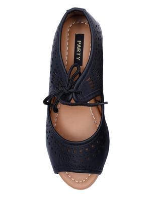 black lace-up wedges - 16726439 - Standard Image - 4