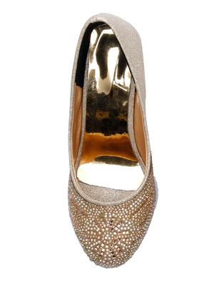 gold slip on pumps - 16726443 - Standard Image - 4