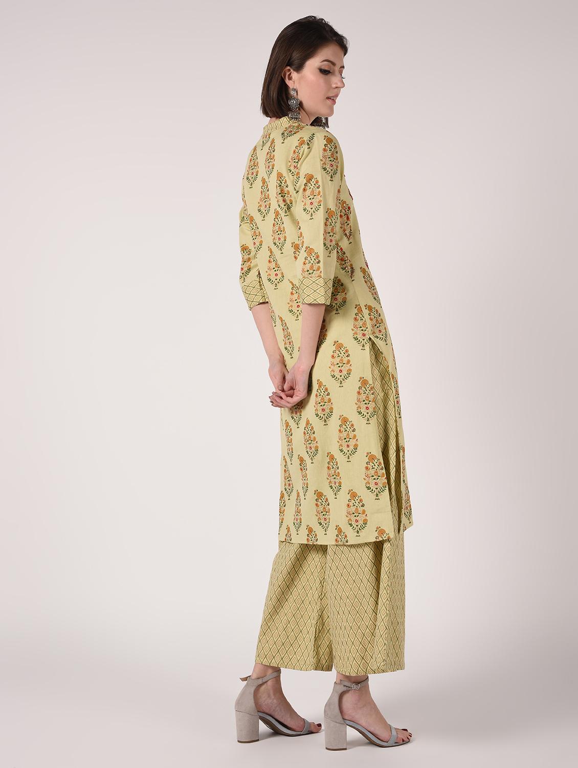 floral kurta palazzo set - 16728278 - Zoom Image - 4