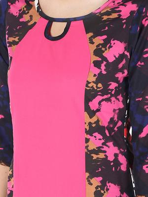abstract printed contrast high-low kurta - 16728768 - Standard Image - 4