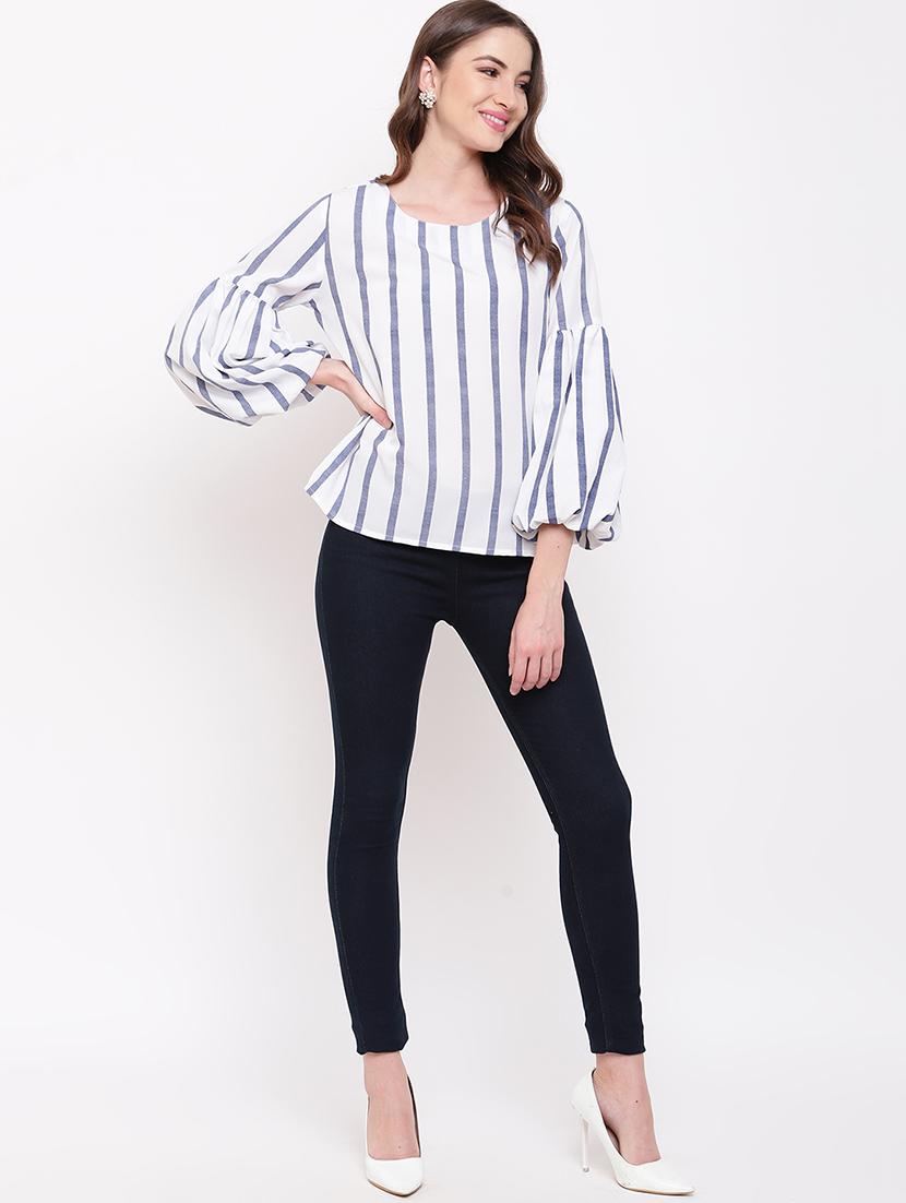 bishop sleeved striped top - 16730486 - Zoom Image - 4