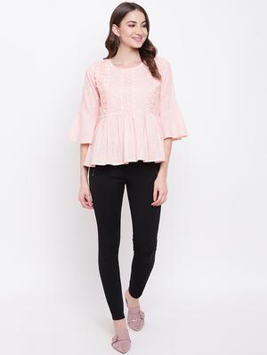 lace detail bell sleeved top - 16730510 - Standard Image - 4