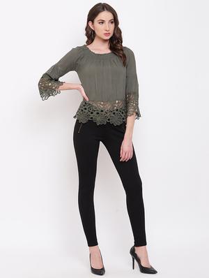 off shoulder lace detail top - 16730514 - Standard Image - 4