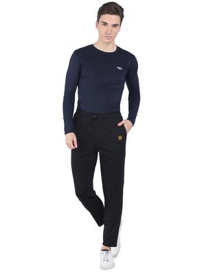 black solid ankle length track pant - 16731003 - Standard Image - 4