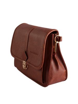 brown leatherette regular sling bag - 16731025 - Standard Image - 4