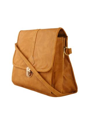 tan leatherette regular sling bag - 16731027 - Standard Image - 4