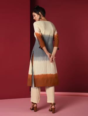 tie & dye kurta pant set - 16733994 - Standard Image - 4