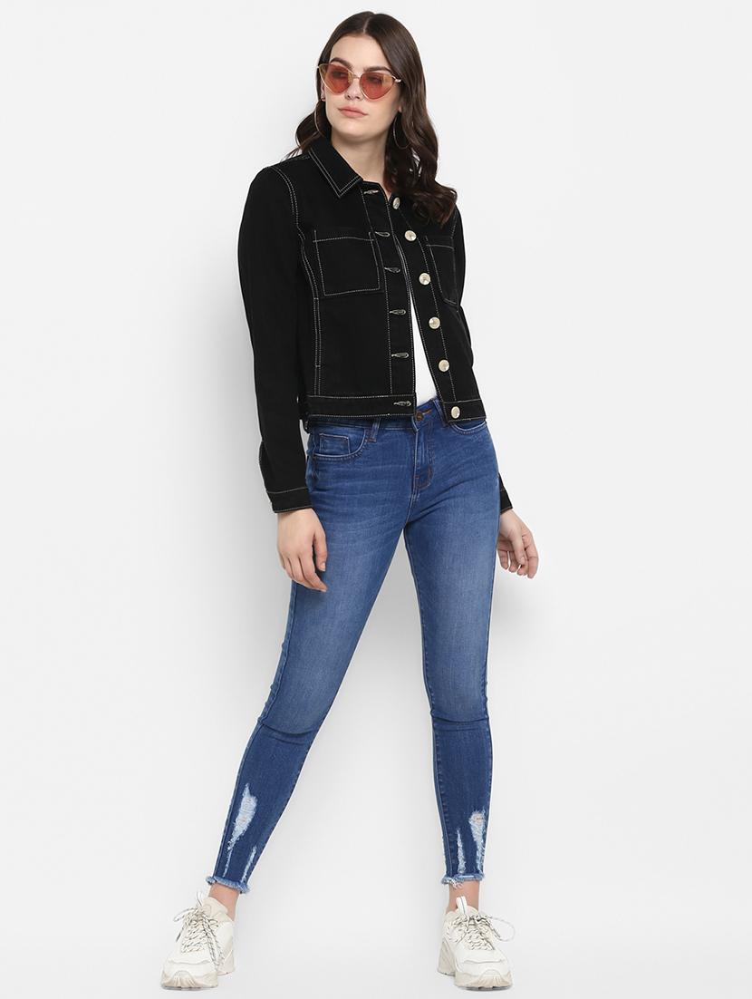 long sleeved denim jacket - 16734574 - Zoom Image - 4