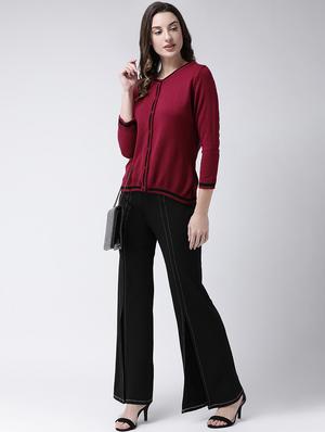 v neck contrast placket cardigan - 16735271 - Standard Image - 4