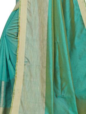 solid bordered saree with blouse - 16736780 - Standard Image - 4