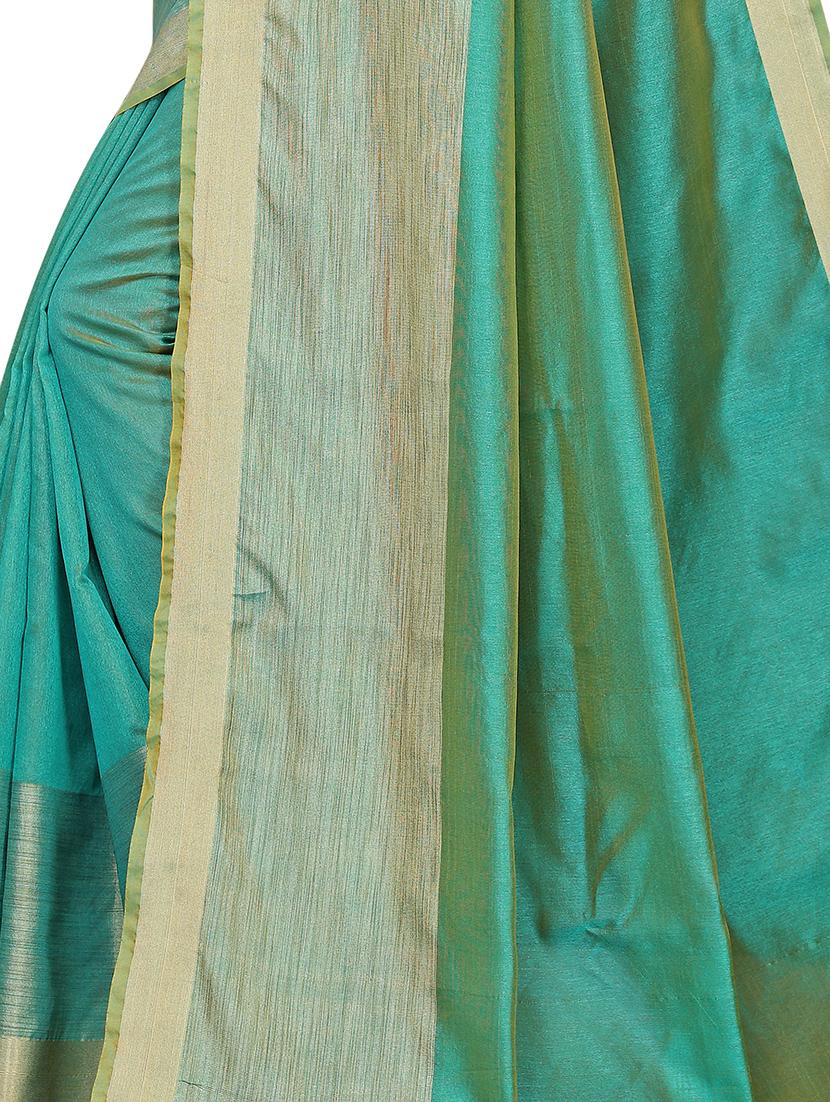 solid bordered saree with blouse - 16736780 - Zoom Image - 4