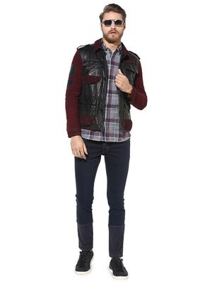 black color block 100% lamb leather jacket - 16737527 - Standard Image - 4