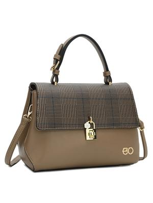 brown leatherette (pu) regular satchel - 16738010 - Standard Image - 4