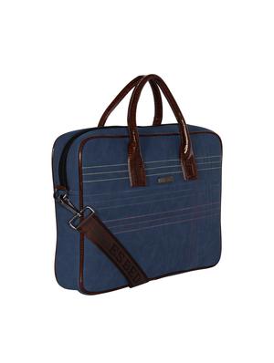 blue leatherette (pu) laptop bag - 16739351 - Standard Image - 4