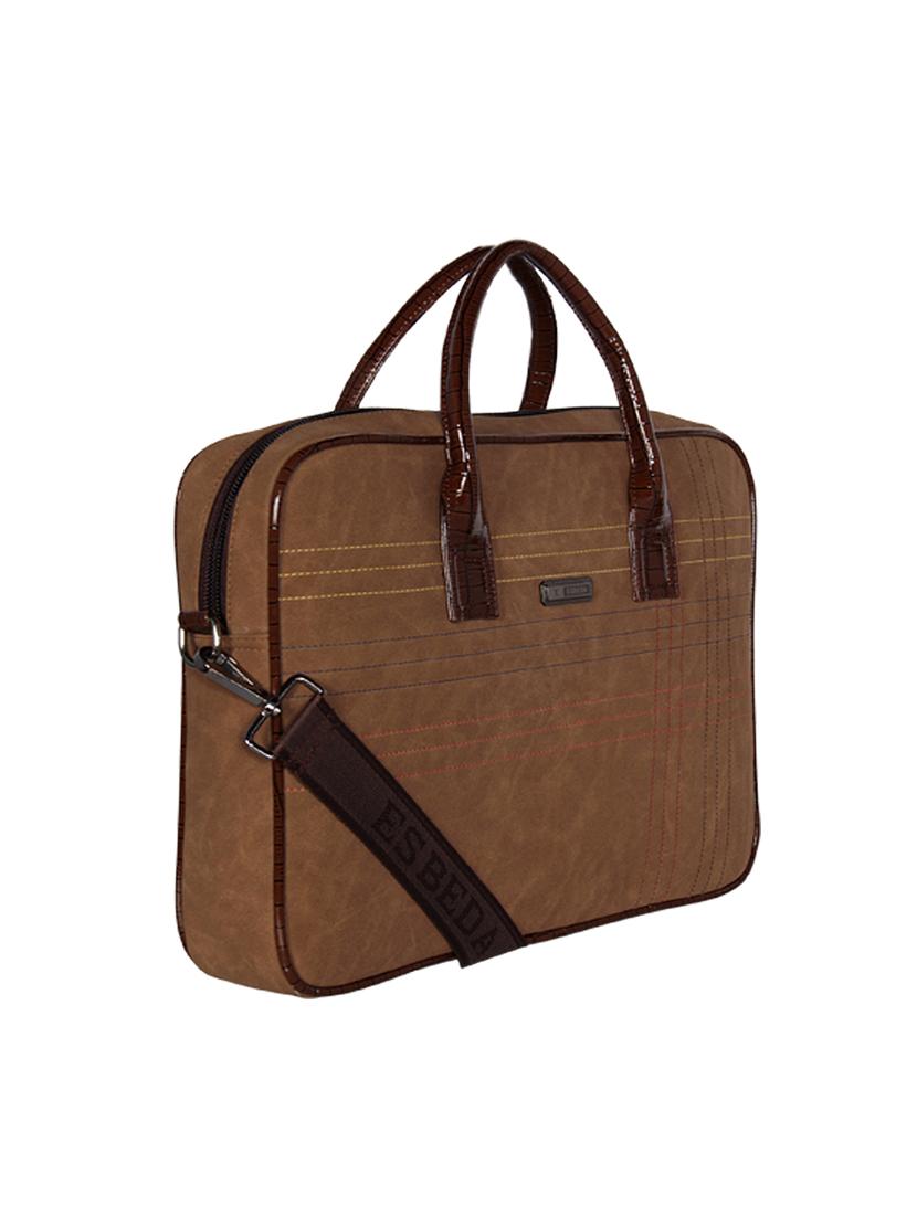 beige leatherette (pu) laptop bag - 16739352 - Zoom Image - 4